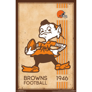 Cleveland Browns Retro Logo Poster, Premium Unframed