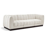 Meridian Furniture - Quinn Chenille Upholstered 3-Piece Modular Sofa, Cream - The Quinn Modular Sofa is a stunning piece crafted in a rich and luxurious cream chenille fabric. Its awe-inspiring design and exceptional quality make it a perfect addition to any space, whether it's a living room, bedroom, or office. The sofa's plush cushioning and sturdy frame provide both comfort and durability, ensuring that it will be a favorite for years to come. Whether you're looking for a statement piece or simply a comfortable seating option, the Quinn sofa is an excellent choice.