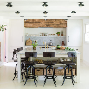 Kao Flush Mounts in Industrial Kitchen Design