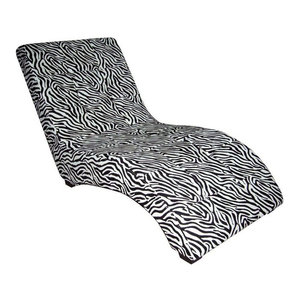 Modern Zebra Print Chaise Contemporary Indoor Lounge Modern Zebra Print Chaise