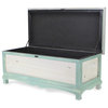 Rectangular Green Wooden With Seat Cushion And Inside Storage Bench