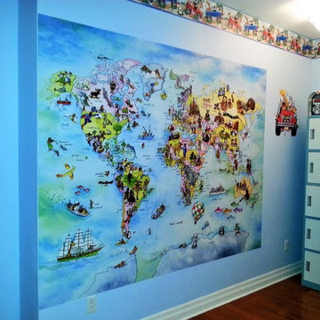 Kids World Map Wallpaper - Shop AboutMurals.ca