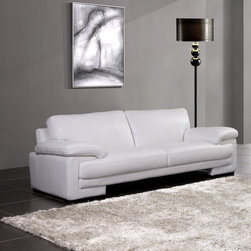 Marlene White Top Grain Leather Sofa - Sofas
