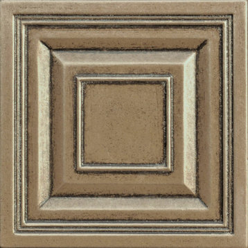 4"x4" Bronze Resin Decorative Insert Accent Piece Tile, Set of 4