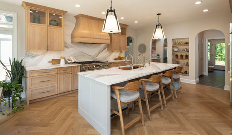 White Oak Kitchen With Room for 8 Grandkids
