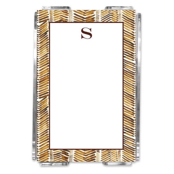 Notesheets In Acrylic Herringbone Single Initial, Letter P