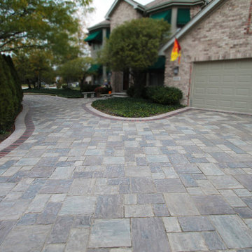 Brick Paver Driveway with Banding