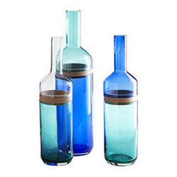 SPLIT-TOP BOTTLE VASES - SET OF 3 - Vases