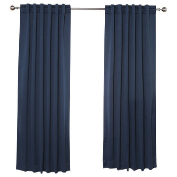 Solid Thermal Blackout Curtain Panels, Navy, 72", Set of 2