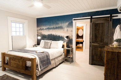 Mid-sized bedroom photo in Portland Maine