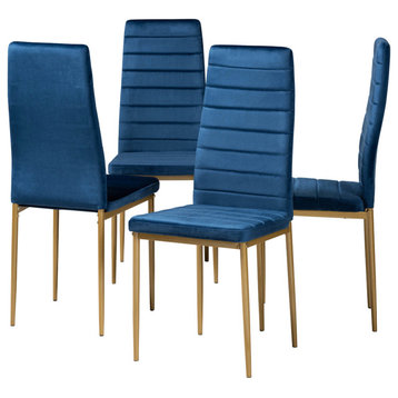 Seal Glamour 4-Piece Dining Chairs, Navy Blue