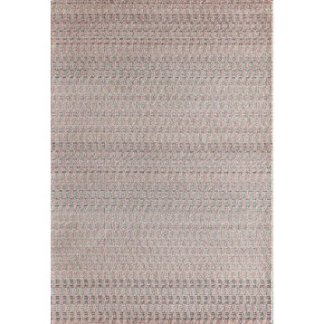 Jaxon Uncheckered Geometric Contemporary Pink Area Rug, 2'6" X 4'