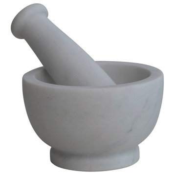 Marble Mortar and Pestle, White