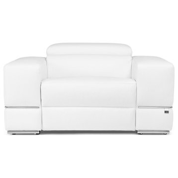 Modern Luxor Reclining Chair With Power Headrests, White