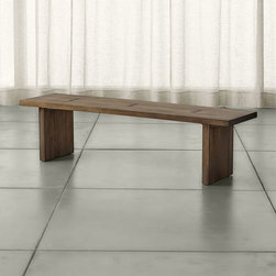 Crate&Barrel - Monarch Shiitake 65" Solid Walnut Bench - Dining Benches