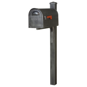 Classic Curbside Mailbox and Wellington Post Smooth, Swedish Silver