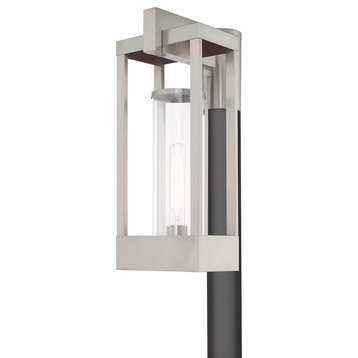 Livex Lighting Brushed Nickel 1-Light Outdoor Post Top Lantern