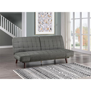 Lexicon Driggs 70" Chenille Elegant Lounger with Tufted in Dark Gray