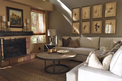 Design ideas for a mid-sized country living room in Phoenix.
