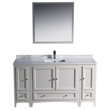 60" Single Sink Bathroom Vanity, Antique White, FFT1030BN