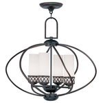 Livex Lighting - Livex Lighting 4724-67 Westfield - Four Light Chandelier - Canopy Included.  Shade IncludeWestfield Four Light Olde Bronze Hand Blo *UL Approved: YES Energy Star Qualified: n/a ADA Certified: n/a  *Number of Lights: Lamp: 4-*Wattage:60w Candelabra Base bulb(s) *Bulb Included:No *Bulb Type:Candelabra Base *Finish Type:Olde Bronze