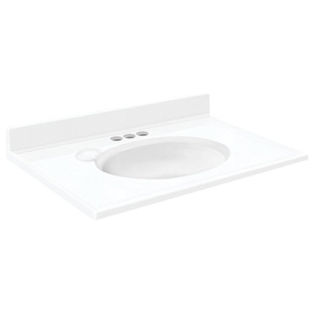 Transolid Cultured Marble 49"x19" Vanity Top, White