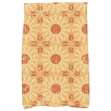 Sun Tile Geometric Print Kitchen Towel, Gold