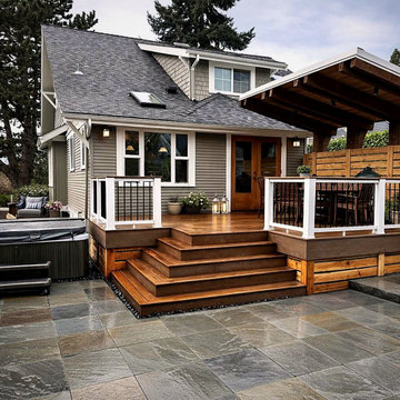 3D Rendering - Outdoor Dining Pergola & Hot Tub Concept (Issaquah)