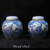 Chinese Porcelain Blue and White Small Jars, 2-Piece Set