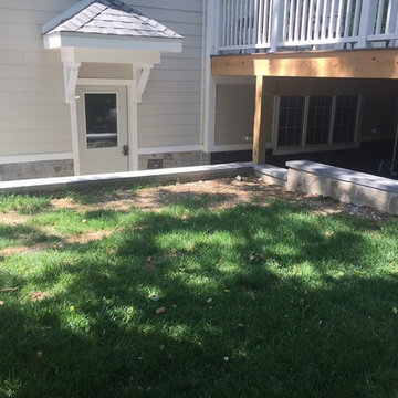 Stone Wall in Chevy Chase MD, 2 Inch Thermal Cut Sill Caps and Flagstone Walk