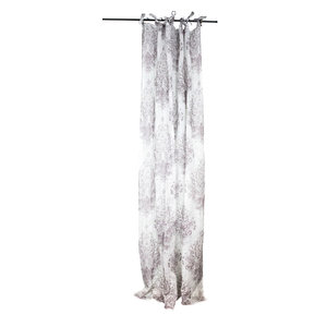 Linen Paisley Curtain Panel White And Gray Farmhouse Curtains