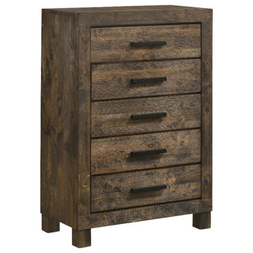 Coaster Woodmont 5-drawer Farmhouse Wood Chest Rustic Golden Brown