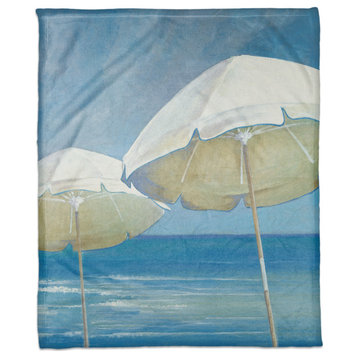 Painted Beach Umbrellas 50x60 Throw Blanket