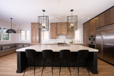 Example of a transitional kitchen design in Chicago