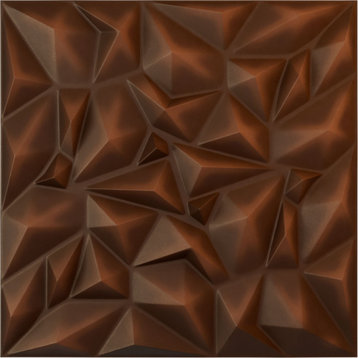 Leto EnduraWall Decorative 3D Wall Panel, 19.625"Wx19.625"H, Aged Metallic Rust