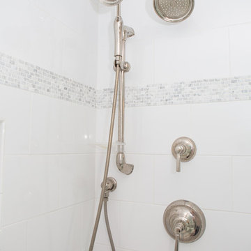 Blue and White Bathroom Renovation. Potomac, MD