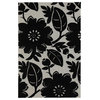 Hand-Tufted Soft Hand Wool/ Art Silk Black/Ivory Area Rug (5 x 8)