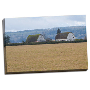 Fine Art Photograph, Dual Barns, Hand-Stretched Canvas