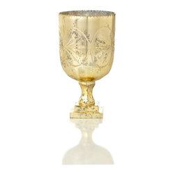 Chateaux 16451 7.7" Cut Glass Hurricane Candle Holder - Candleholders