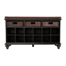 Shop Entryway Bench With Shoe Storage Products on Houzz - Southern Enterprises - Southern Enterprise Chelmsford Entryway Bench, Black  - Accent And Storage Benches