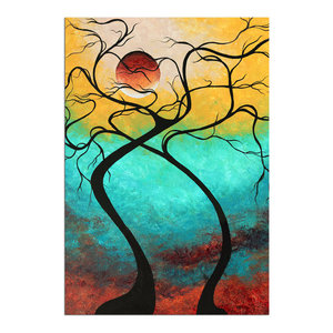 Abstract Purple /& Gold Landscape /'Royal Sunset/' Contemporary Seaside Wall Decor