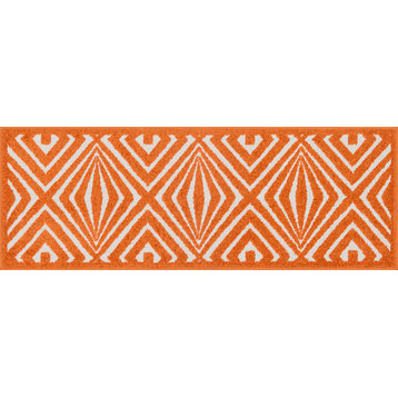 Loloi Terrace Collection Rug, Ivory and Orange, 1'8"x5'