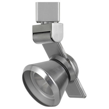 12W LED Track Fixture, Cone Brushed Steel