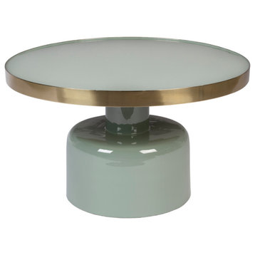 Round Enameled Coffee Table | Zuiver Glam, Green