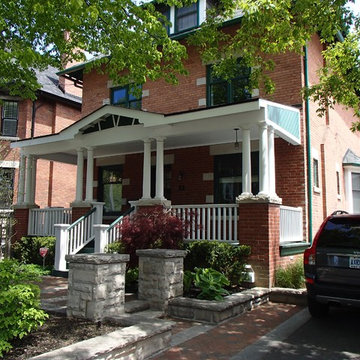 Front porch restoration driveway side