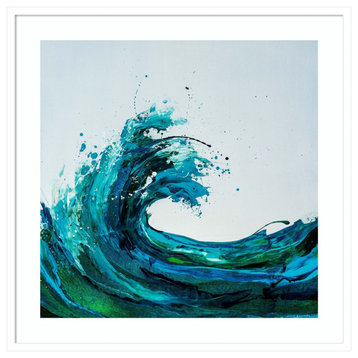 Seafoam Wave by Sydney Edmunds Framed Wall Art 33 x 33
