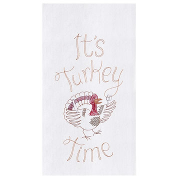 Its Turkey Time Thanksgiving Flour Sack Kitchen Dish Towel