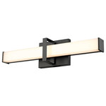 Golden - Golden Lighting 5623-B19 BLK-OP Elon 19" LED Bath Bar - Contemporary, clean, and utilitarian in style, Elon is a series of dimmable, energy-efficient LED bath bars. The linear design of the Elon backplate balances an oversized opal acrylic lens. This sophisticated, modern collection is available in a variety of sizes. These bright lights are perfect over or next to a mirror.