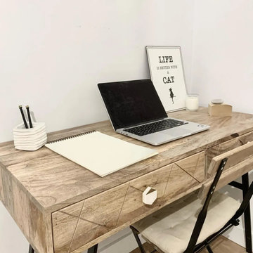 vidaXL Writing desk with Drawers Solid Mango Wood 43.3"x19.7"x29.9"