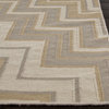 Flat Weave Geometric Pattern Beige /Brown Wool Handmade Rug - MR69, 5x8